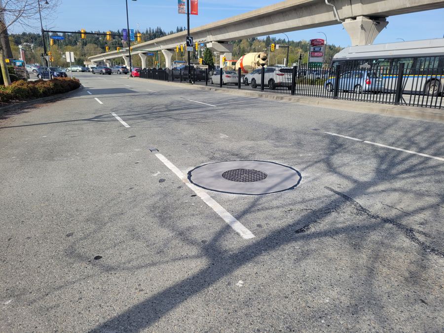 Finished manhole on Pinetree Way