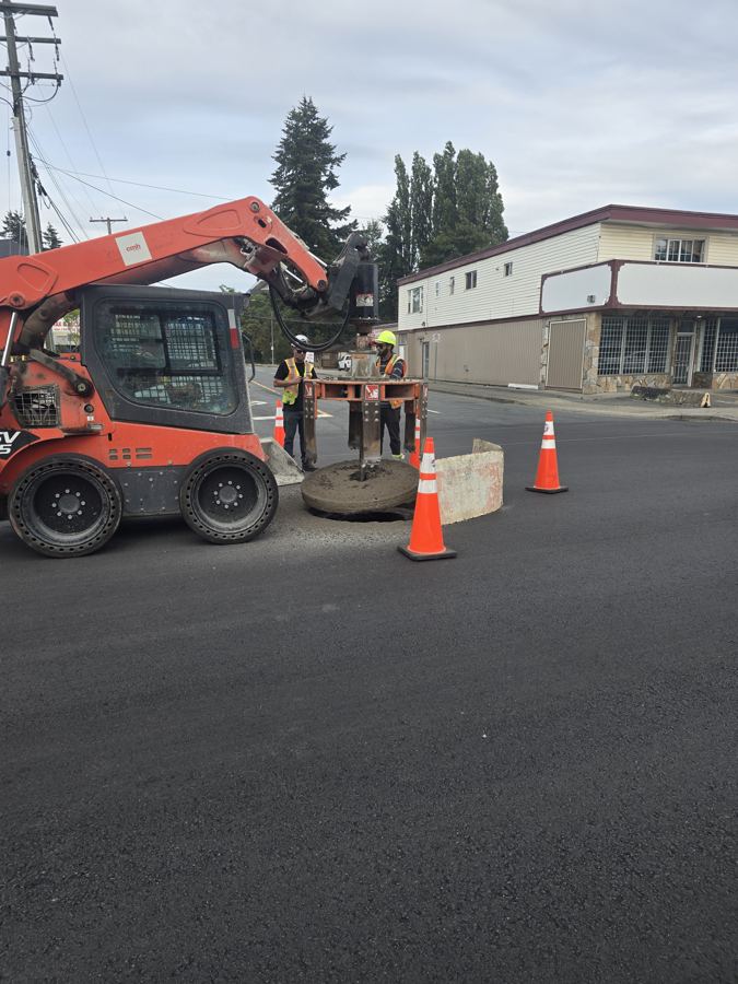 Equipment set up on Vedder Rd